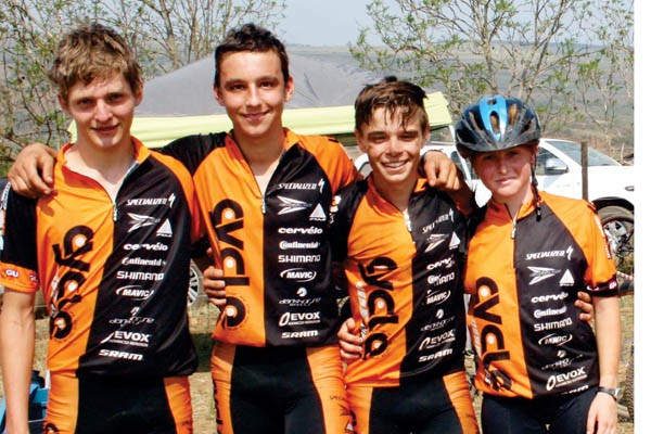 The Lilyfontein u15 team, Ryan Swart, Tess van der Walt, Teo Jordaan & Robyn Emslie, that came first in the u15 category of the SA Schools Adventure Racing Championships